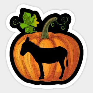 Donkey in pumpkin Sticker